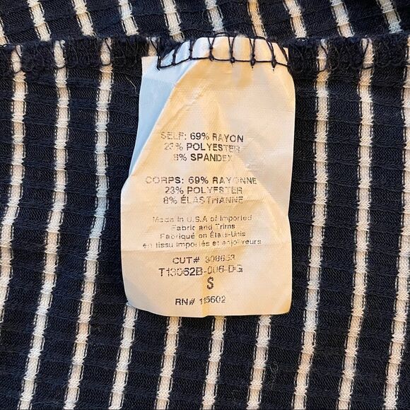 Lush Blue & White Striped Strappy V-Neck Flowy Shirt - Picture 3 of 8